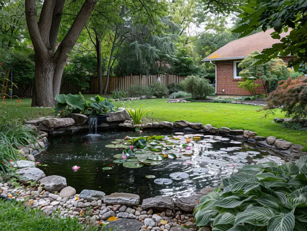 backyard-pond-with-waterfall